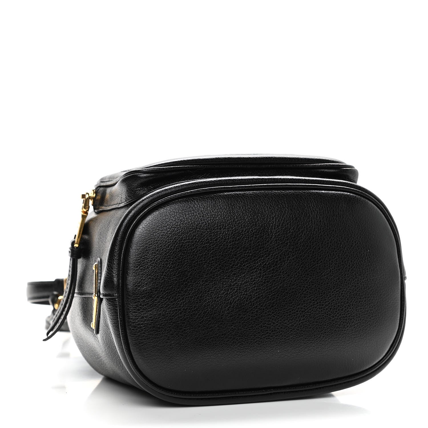 Prada Glace Calfskin Embossed Secchiello Bucket Bag Black 4 of 9