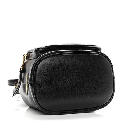 Prada Glace Calfskin Embossed Secchiello Bucket Bag Black 4 of 9