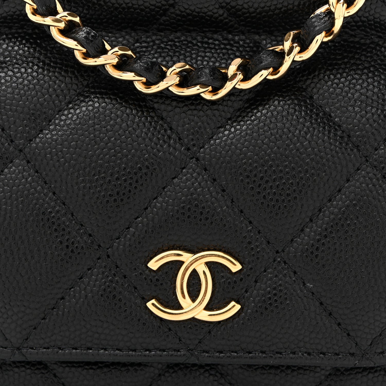 Chanel Caviar Quilted Mini Bar Flap Clutch With Chain Black 9 of 11