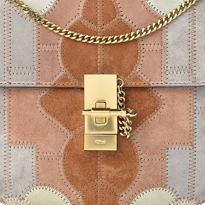 Chloe Suede Calfskin Patchwork Drew Shoulder Bag Motty Grey 8 of 15
