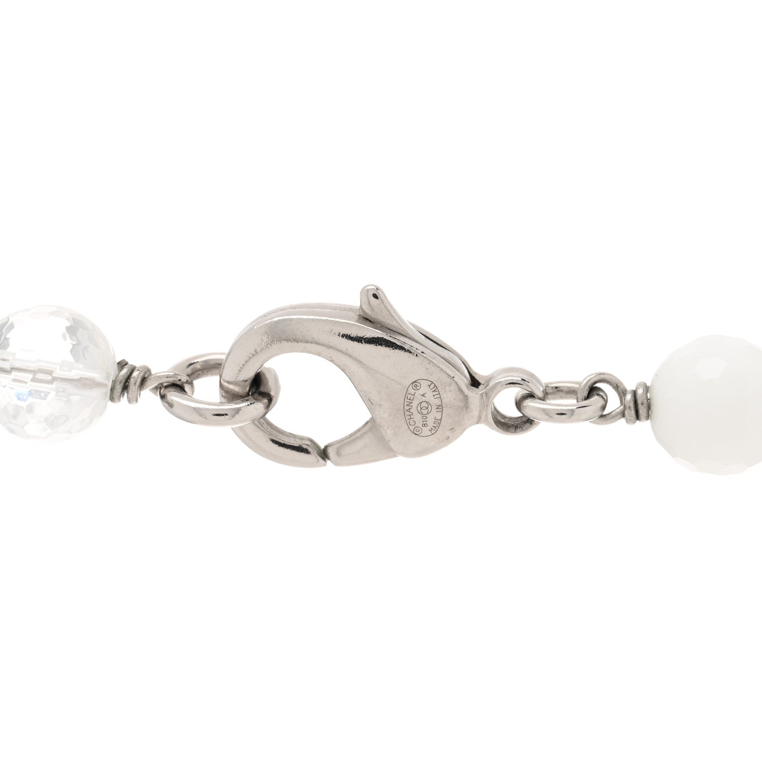 Chanel Enamel Crystal CC Long Necklace White 3 of 3