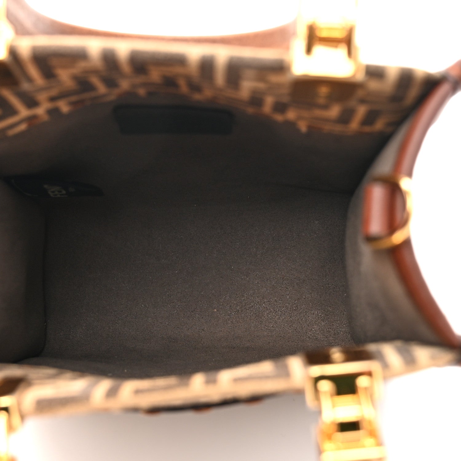 Fendi Suede Vitello King Micro FF Mini Fendi Sunshine Shopper Tote Nude Maya Brown 5 of 11