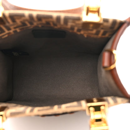 Fendi Suede Vitello King Micro FF Mini Fendi Sunshine Shopper Tote Nude Maya Brown 5 of 11