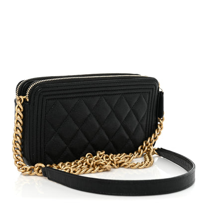 Chanel Caviar Quilted Small Boy Clutch With Chain Black 2 of 9