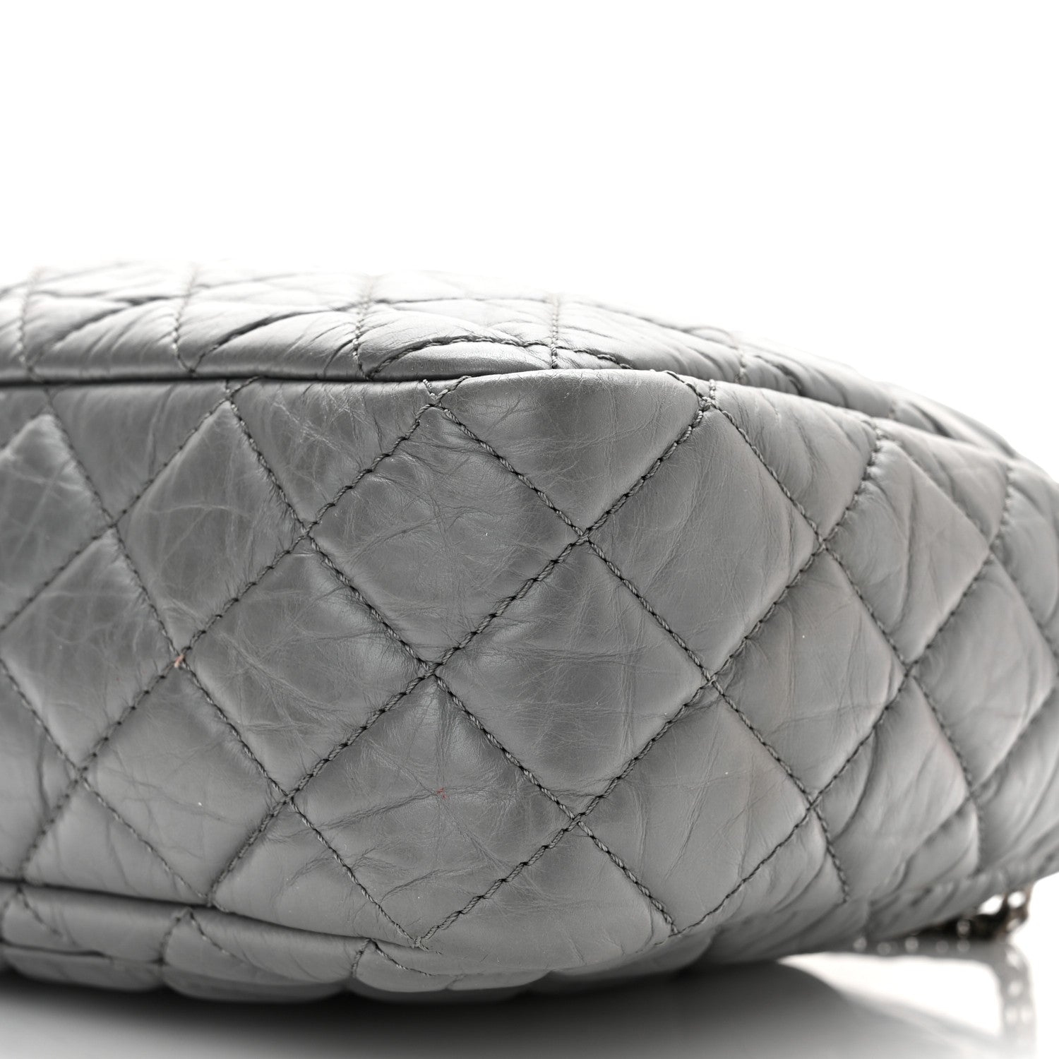 Chanel Aged Calfskin Quilted Large Reissue Camera Case Grey 9 of 10
