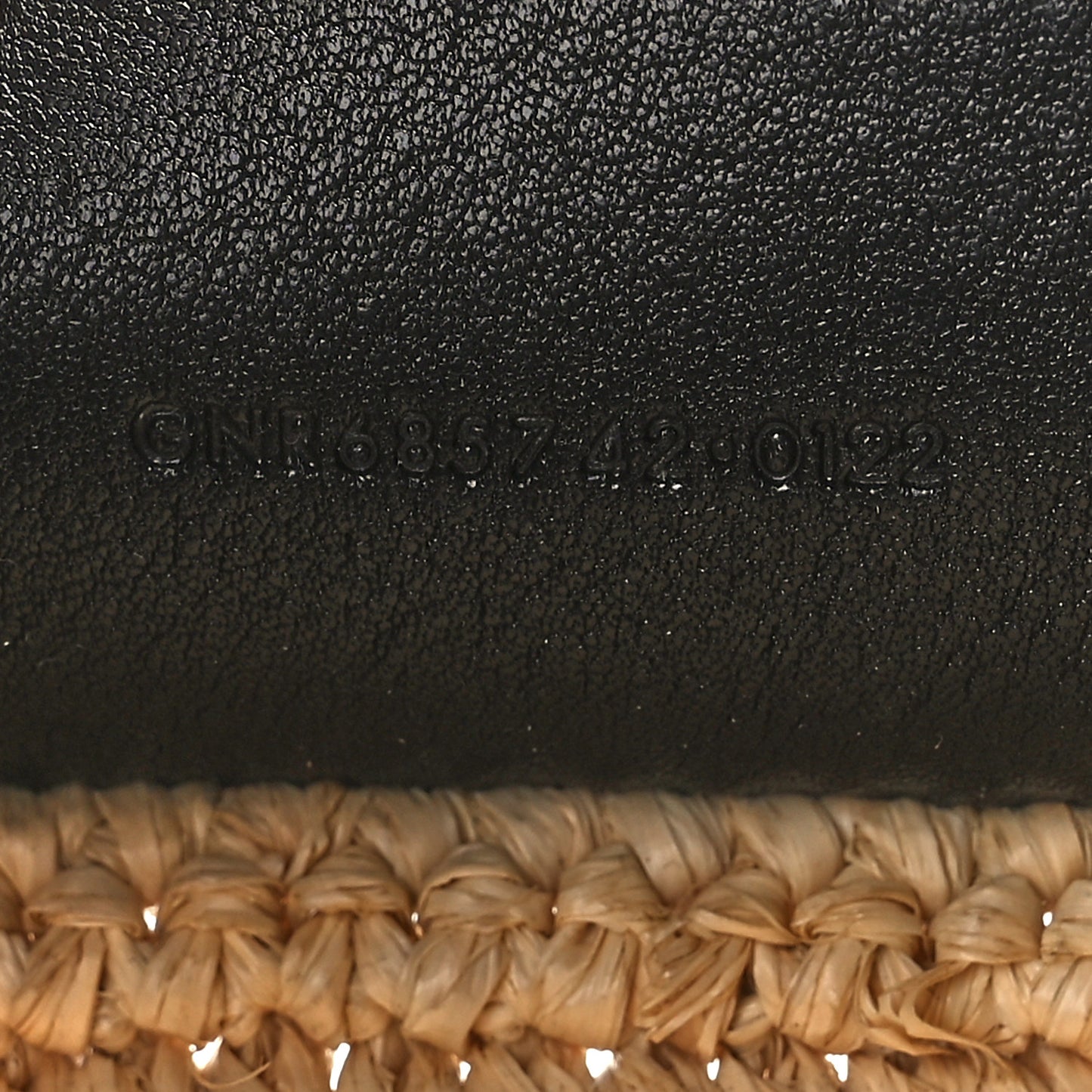 Raffia Calfskin Rive Gauche Tote Naturale Black