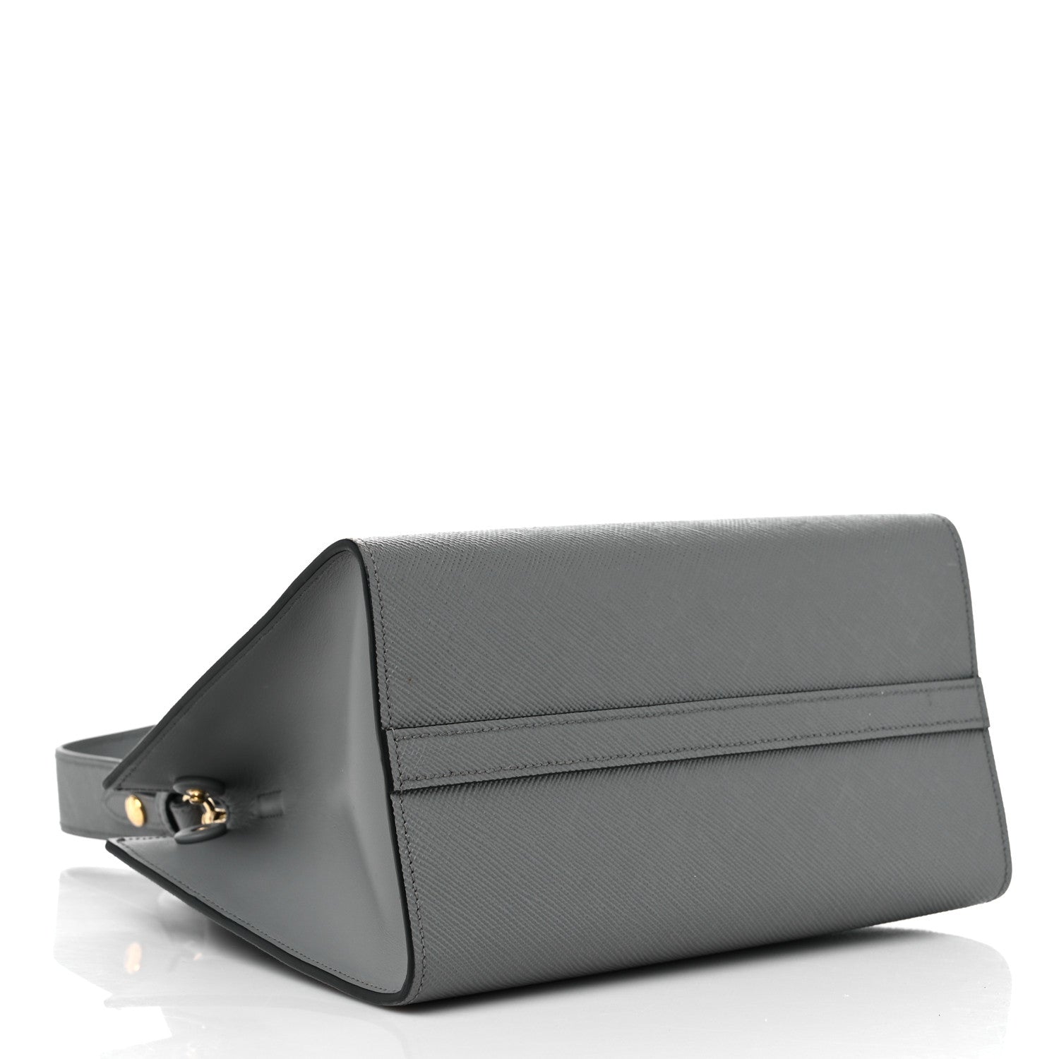 Prada Saffiano Cuir Calfskin Small Monochrome Top Handle Tote Ardesia 4 of 9