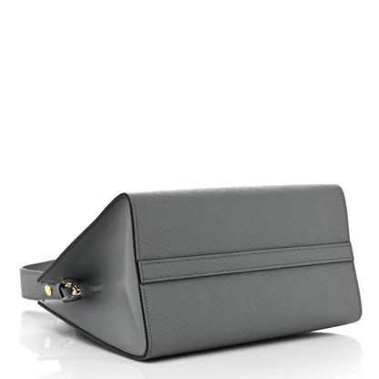 Prada Saffiano Cuir Calfskin Small Monochrome Top Handle Tote Ardesia 4 of 9
