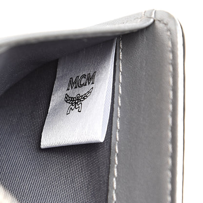 MCM Metallic Visetos Mini Zip Around Wallet Silver 8 of 9