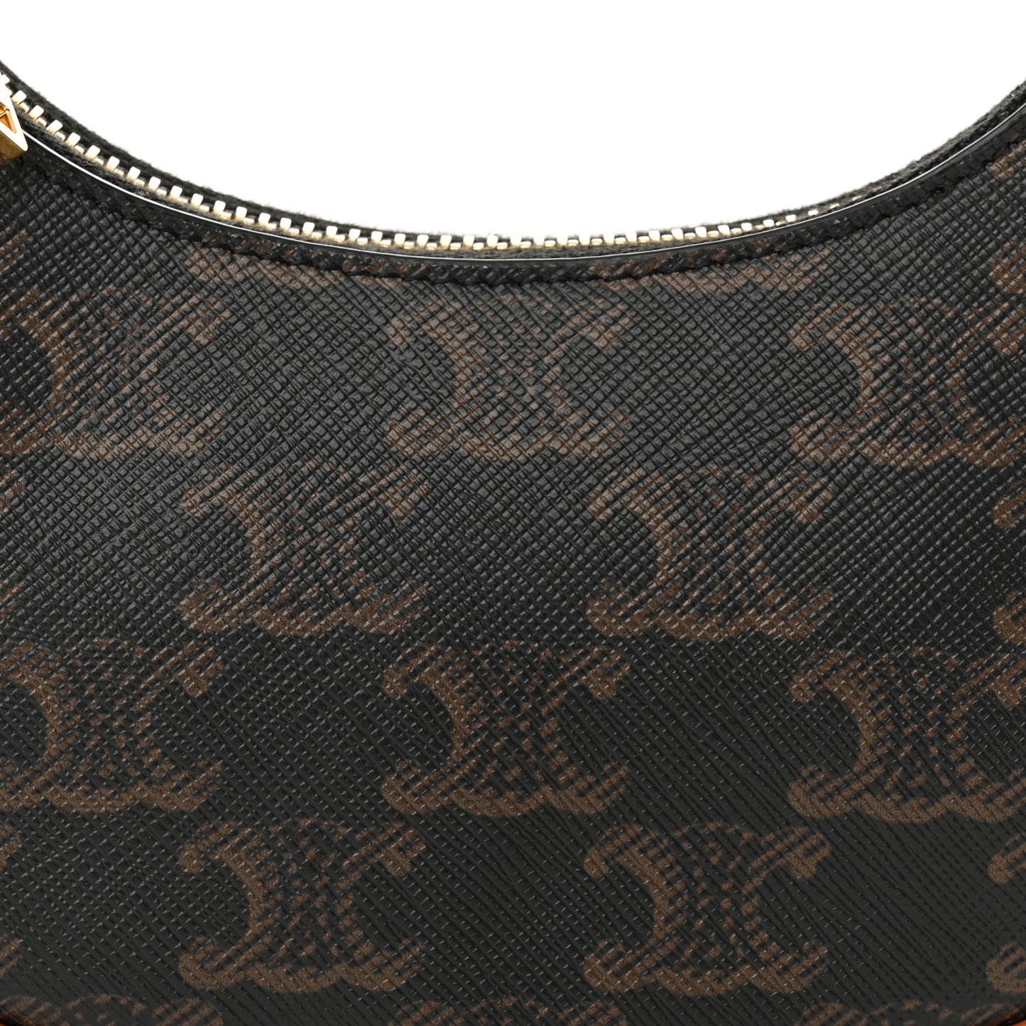 Canvas Calfskin Mini Ava Triomphe Shoulder Bag Tan
