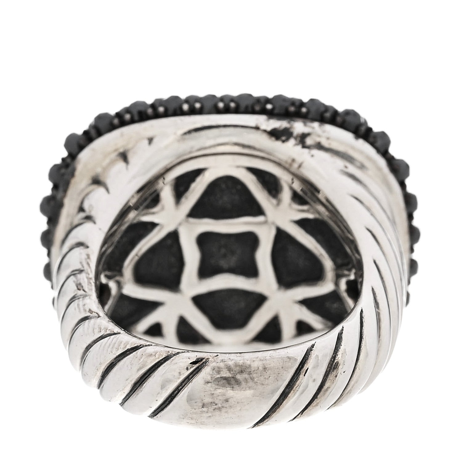 David Yurman Sterling Silver Hematite Waverly Ring 54 7 4 of 9