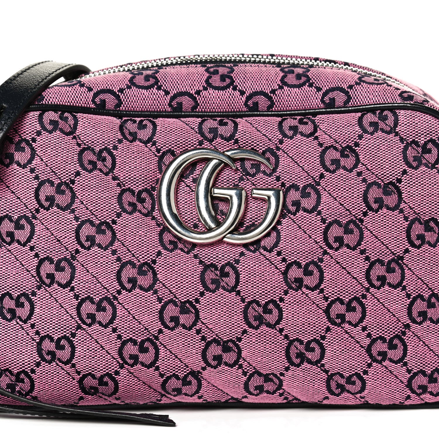 Gucci Monogram Multicolor Matelasse Diagonal Small GG Marmont Chain Shoulder Bag Pink Blue 8 of 10