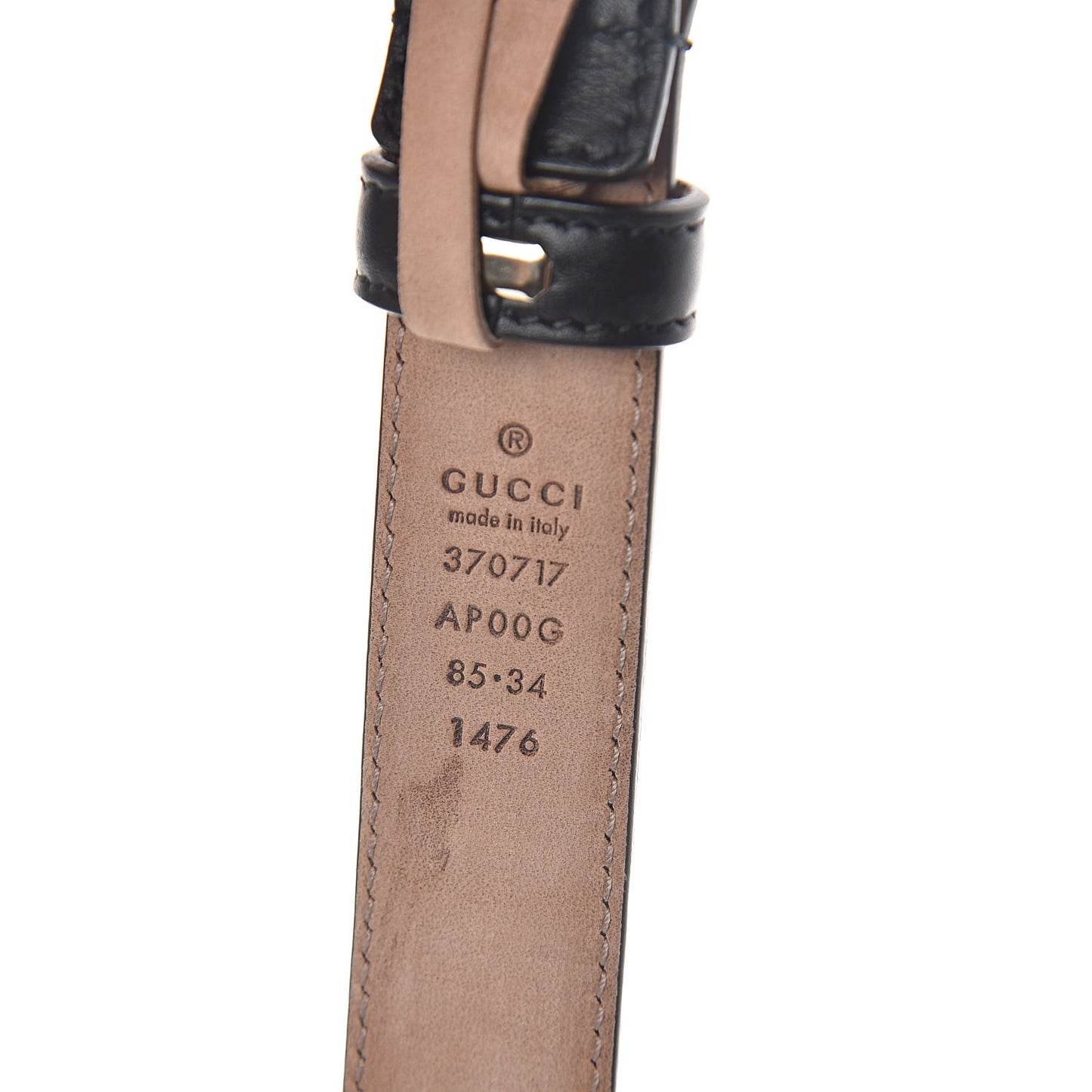 Moon Calfskin Interlocking G 25mm Belt 85 34 Black