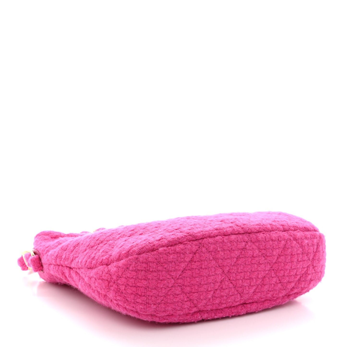 Cashmere Tweed Quilted CC Links Hobo Fuchsia