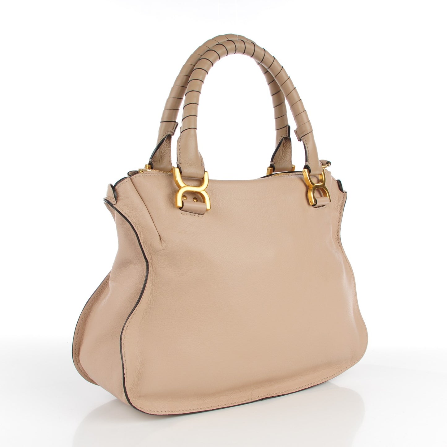 Calfskin Medium Marcie Satchel Beige
