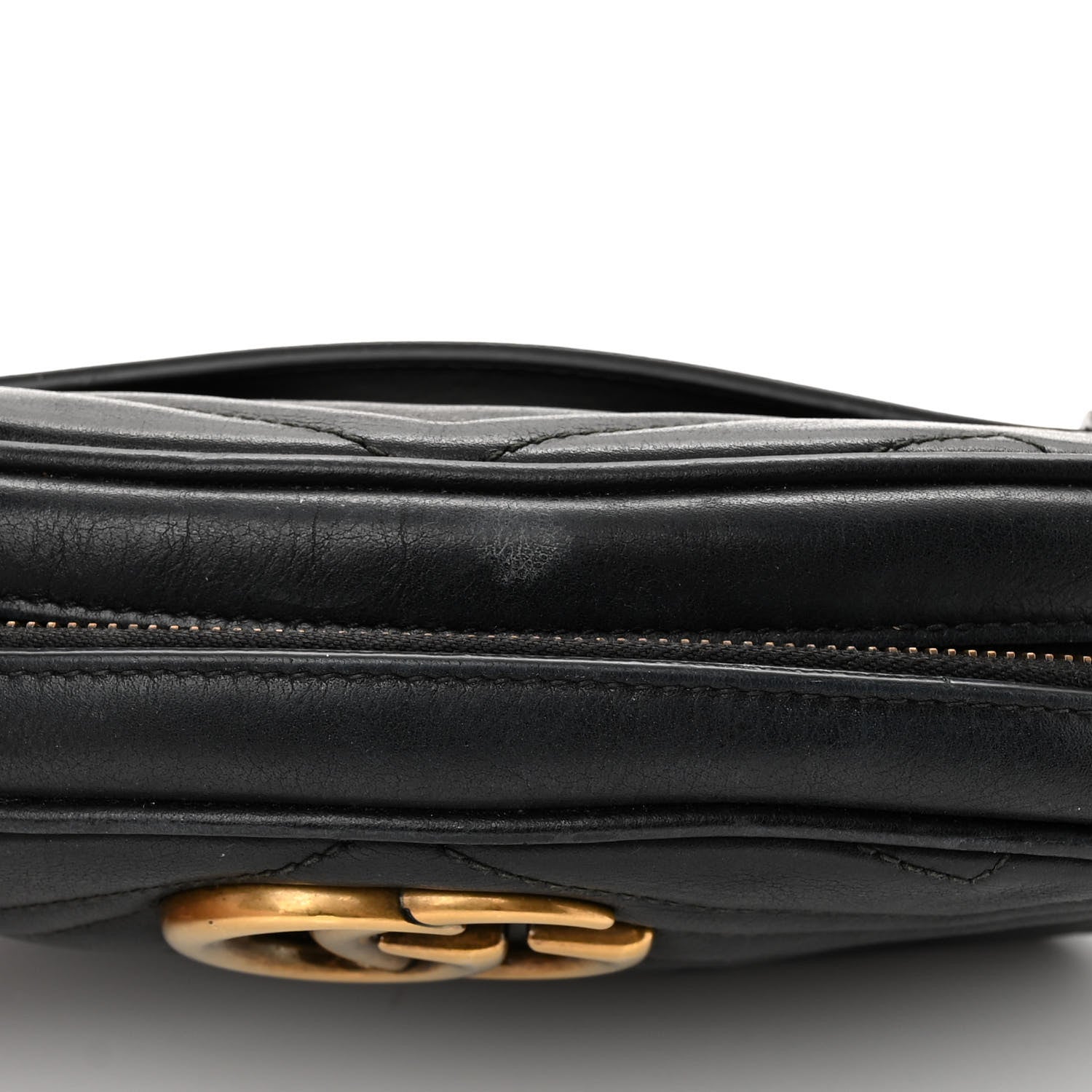 Gucci Calfskin Matelasse GG Marmont Belt Bag 75 30 Black 15 of 17