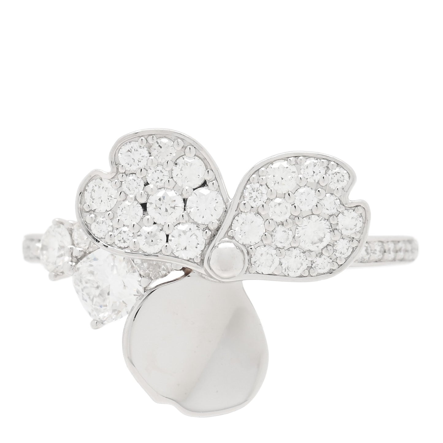 Platinum Diamond Paper Flowers Mixed Cluster Ring 52 6