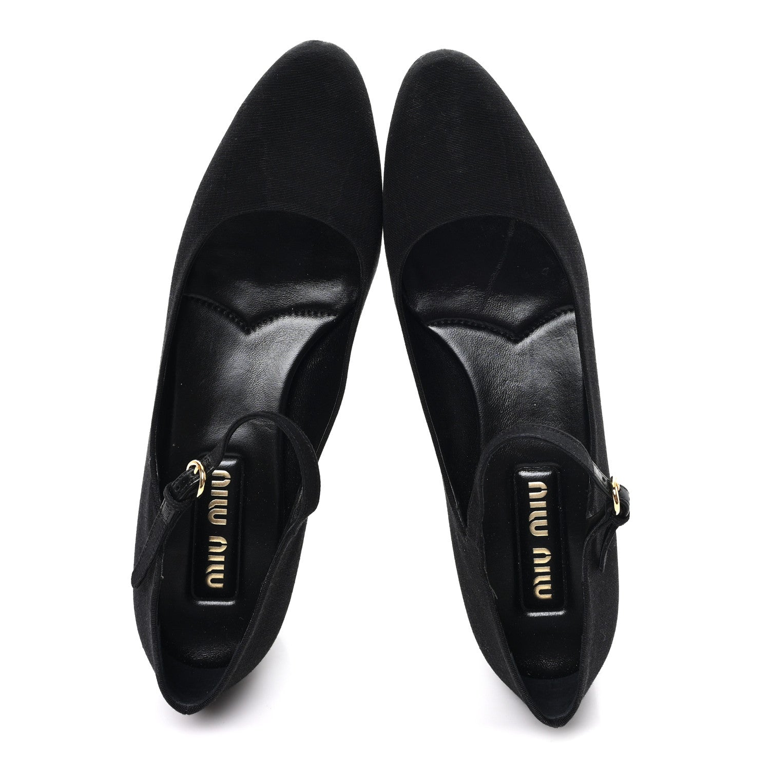 Miu Miu Grosgrain Moire Mary Jane Pumps 40 Black 2 of 8