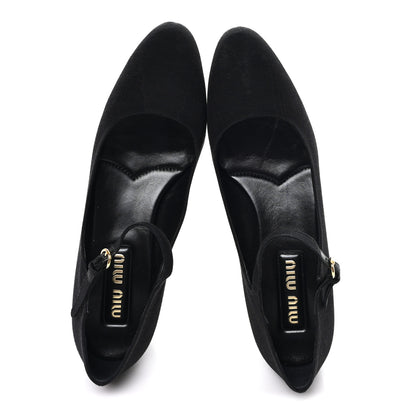 Miu Miu Grosgrain Moire Mary Jane Pumps 40 Black 2 of 8