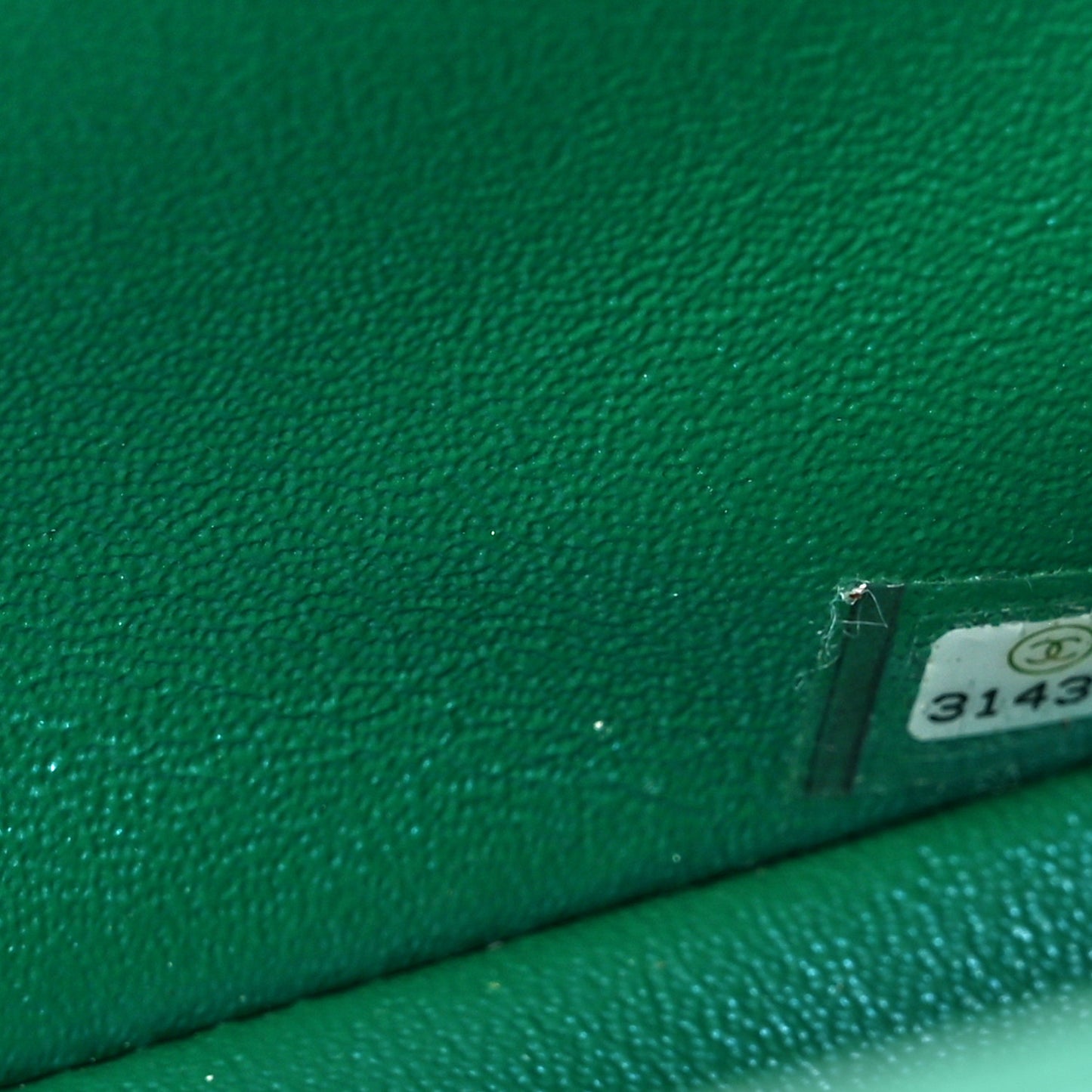 Iridescent Lambskin Quilted Mini Top Handle Rectangular Flap Green