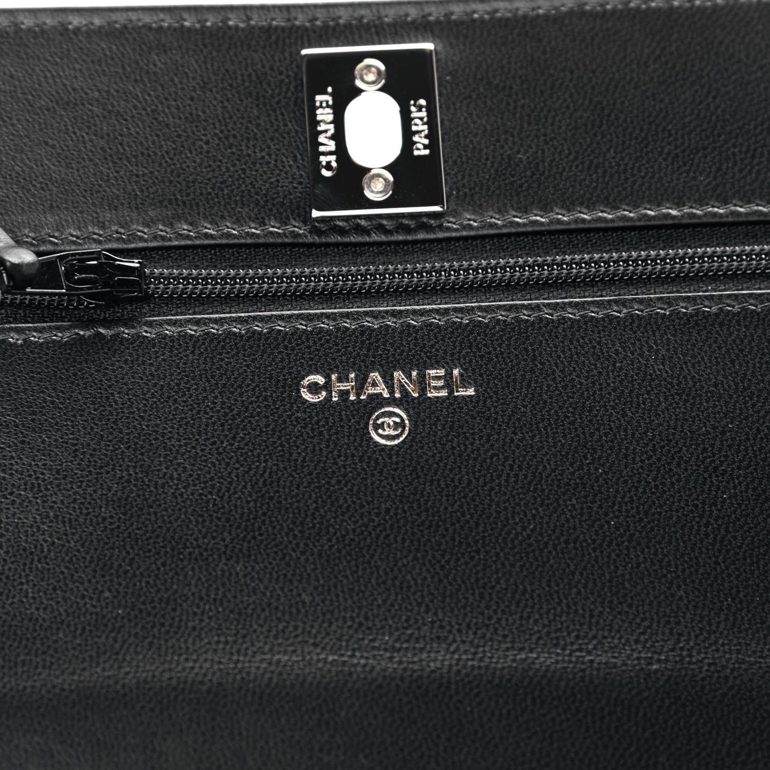 Chanel Lambskin Quilted Trendy CC Wallet On Chain WOC Black 5 of 9