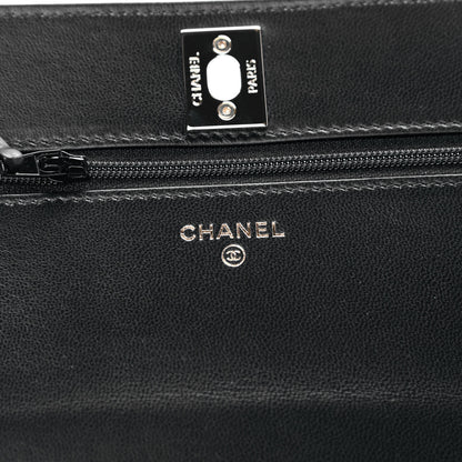 Chanel Lambskin Quilted Trendy CC Wallet On Chain WOC Black 5 of 9