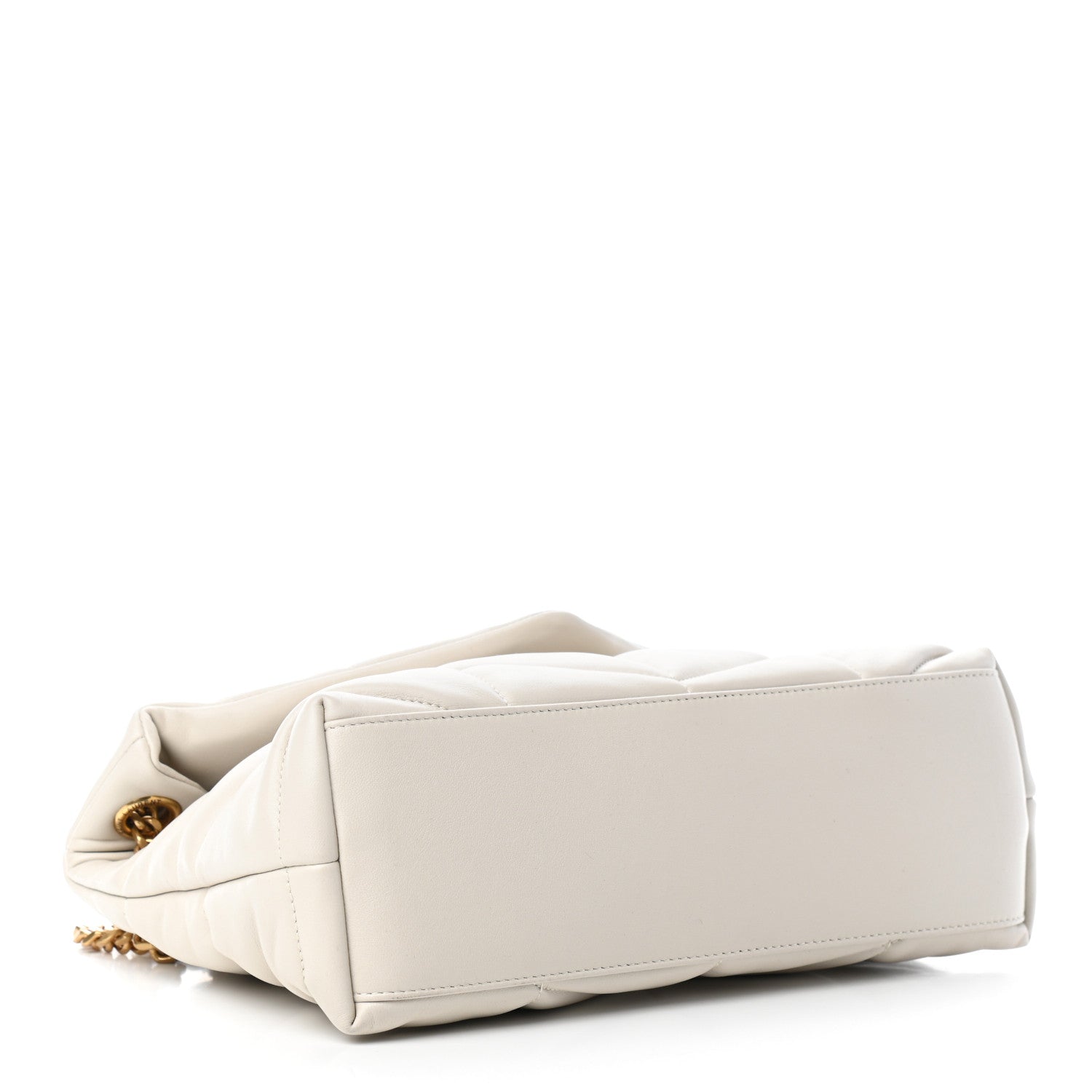 Saint Laurent Lambskin Quilted Small Loulou Puffer Monogram Chain Satchel Crema Soft 4 of 9
