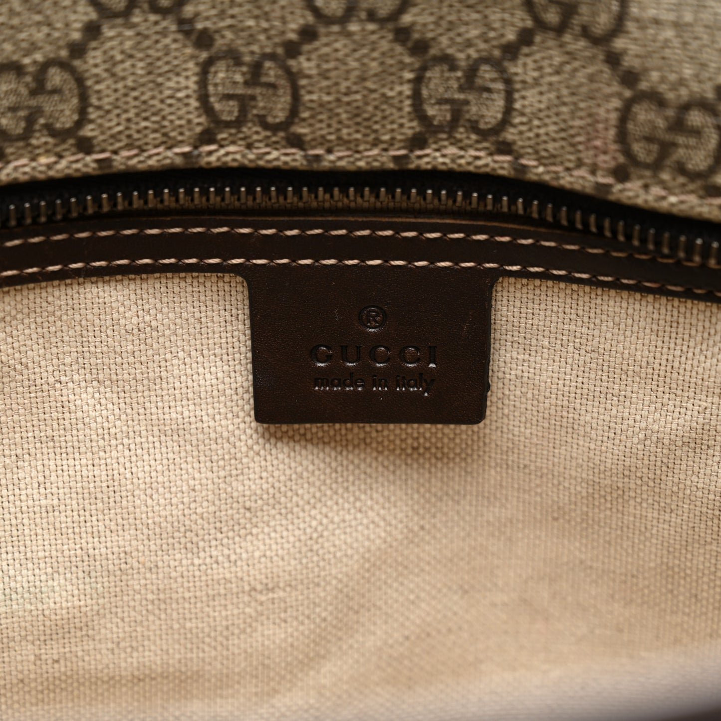 GG Supreme Monogram Small Joy Tote Dark Brown