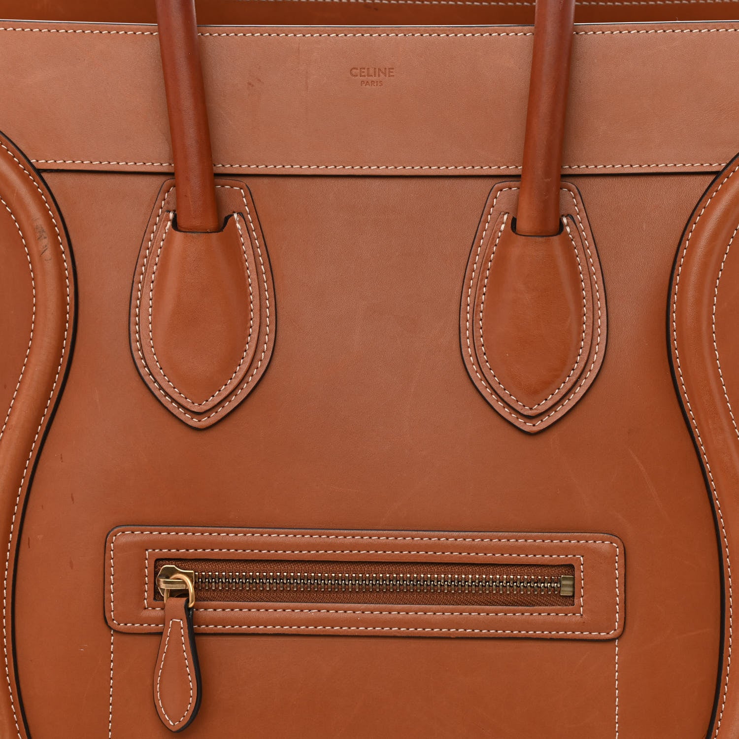 Celine Natural Calfskin Luggage Tan 9 of 15