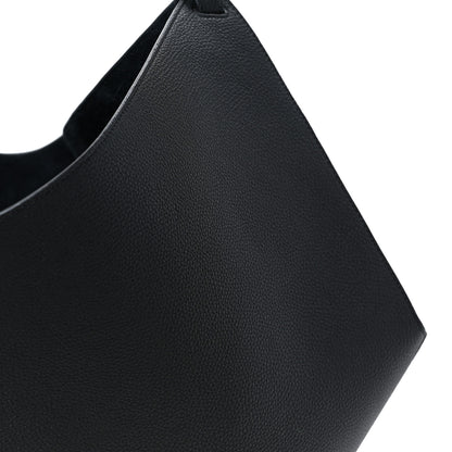 Khaite Pebbled Sport Calfskin Medium Lotus Tote Black 8 of 10