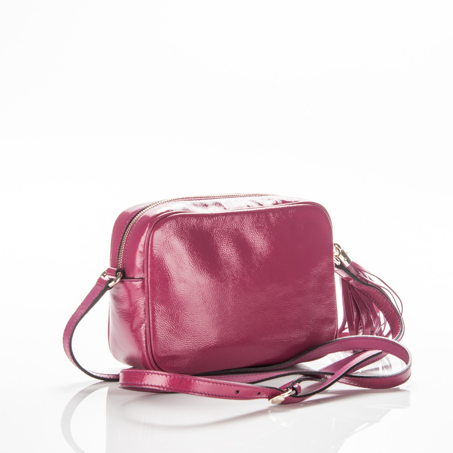 Gucci Soft Patent Small Soho Disco Bag Bright Bougainvillea 3 of 7