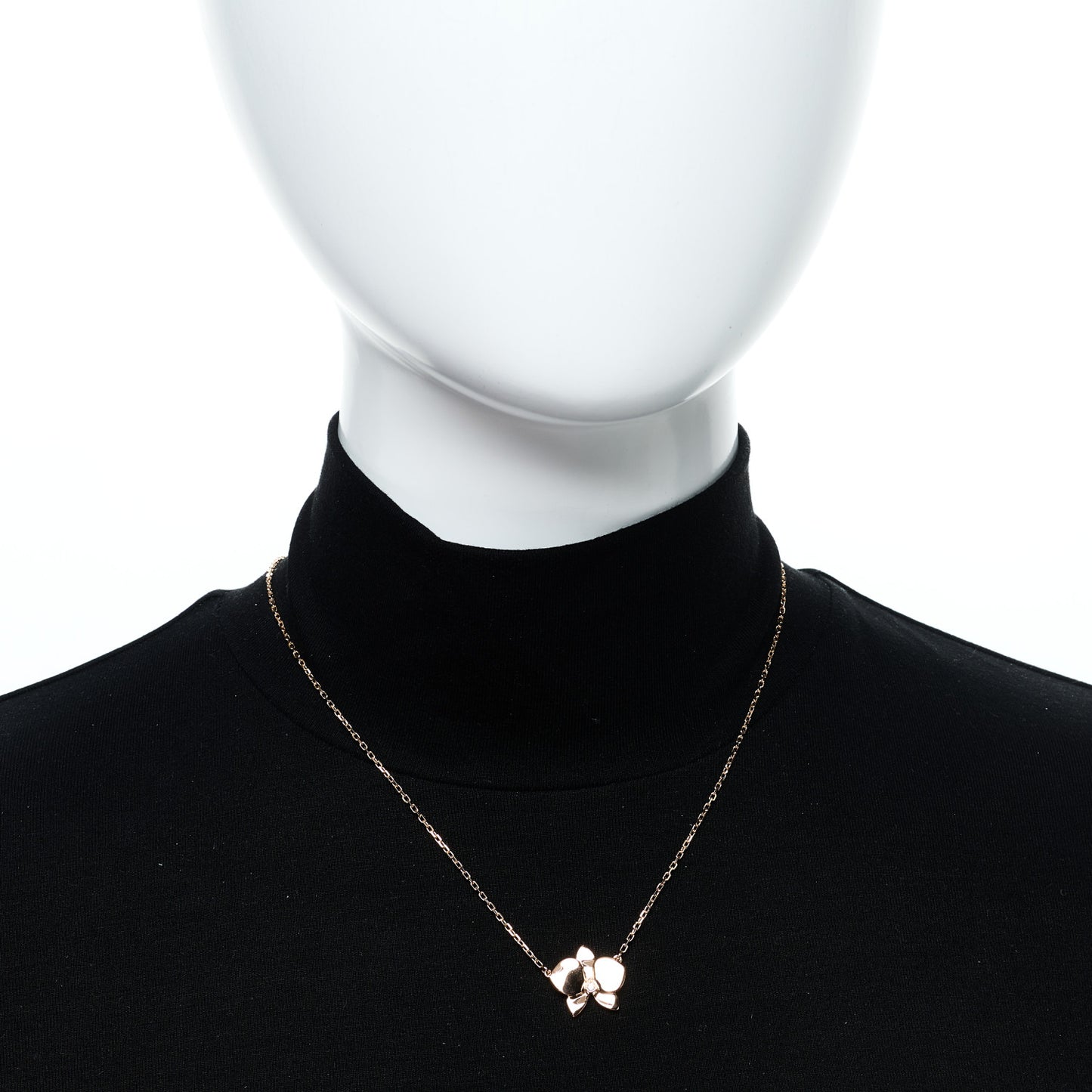 18K Pink Gold Diamond Caresse D'Orchidees Par Cartier Pendant Necklace