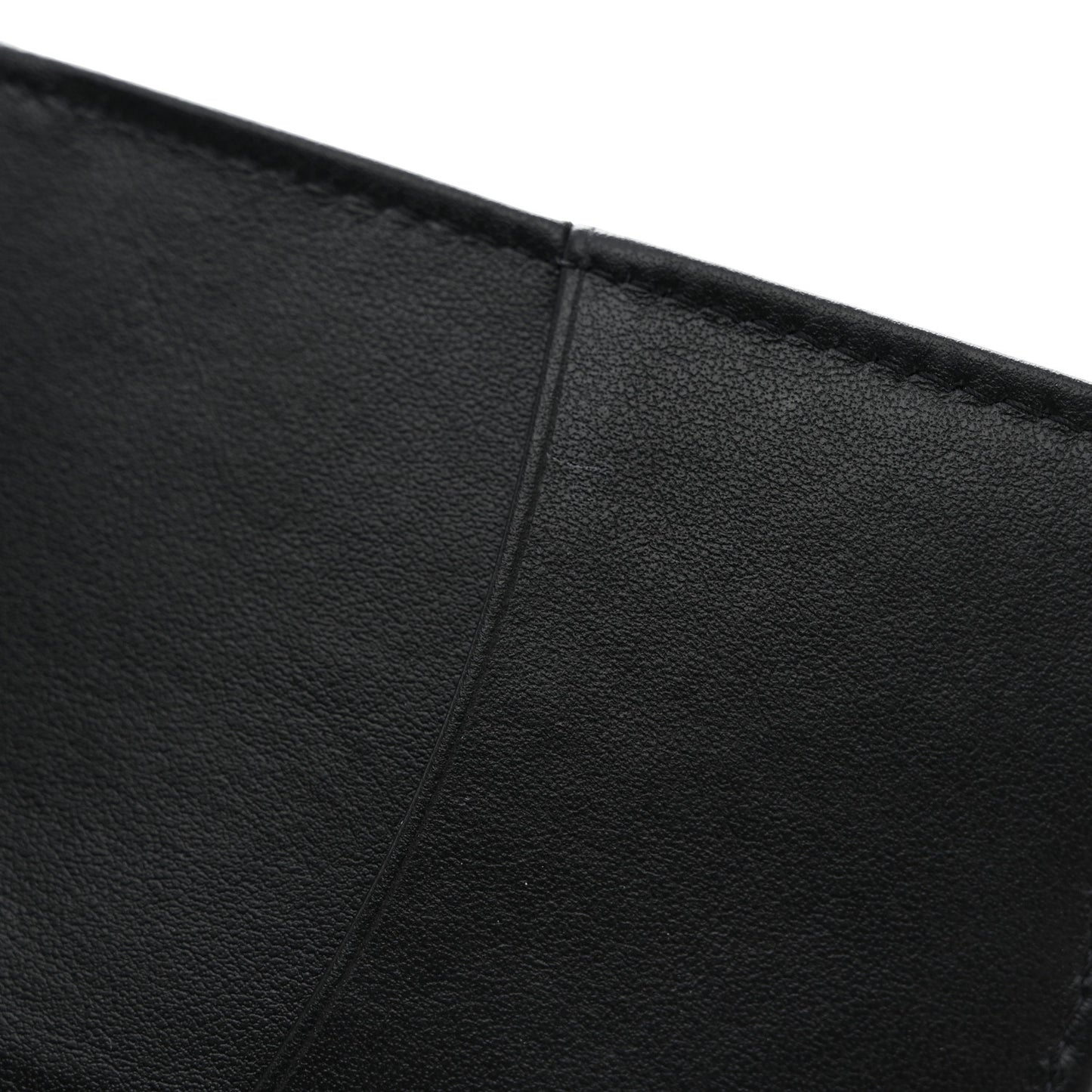 Calfskin Quilted Card Holder Wallet So Black