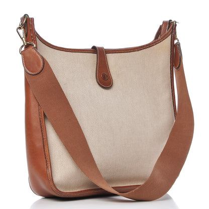 Hermes Toile Natural Barenia Evelyne GM Fauve 3 of 14
