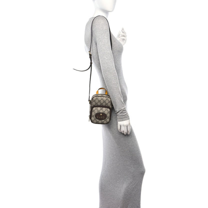 Gucci GG Supreme Monogram Mini Neo Vintage Double Zip Messenger Bag Beige New Acero Crop 2 of 13