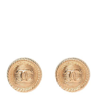 Chanel CC Button Earrings Gold 1 of 5