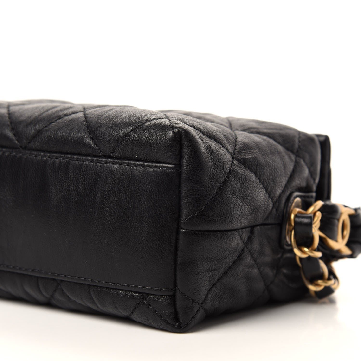 Chanel Crumpled Lambskin Quilted Small CC Links Shoulder Bag Black 7 of 11