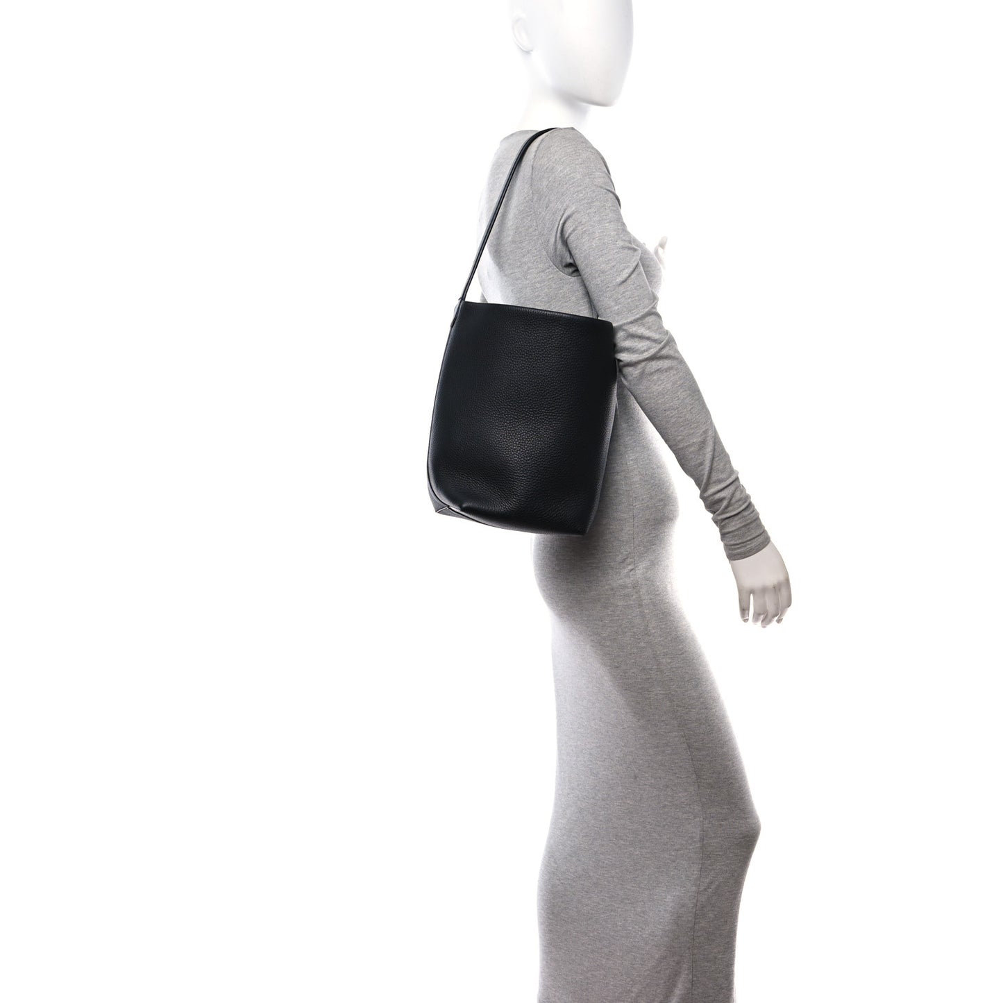 Grained Calfskin Medium N/S Park Tote Black
