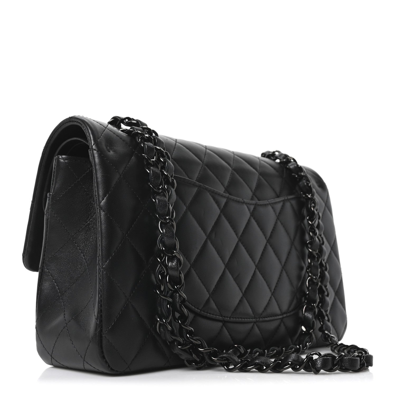 Chanel Lambskin Quilted Medium Double Flap So Black 3 of 10