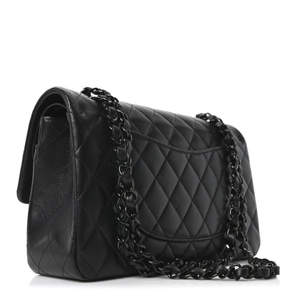 Chanel Lambskin Quilted Medium Double Flap So Black 3 of 10
