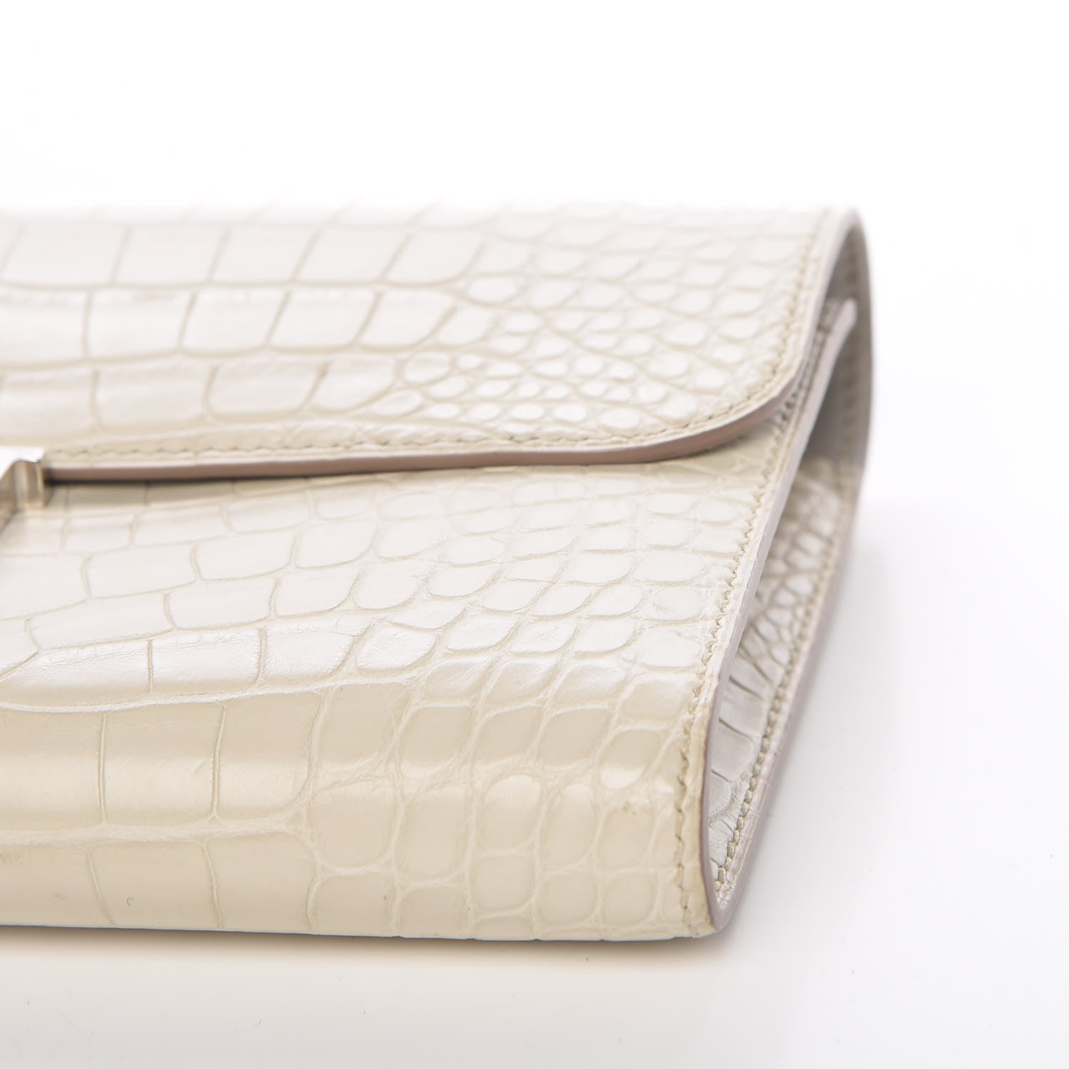 Hermes Matte Alligator Constance Wallet Beton 10 of 14