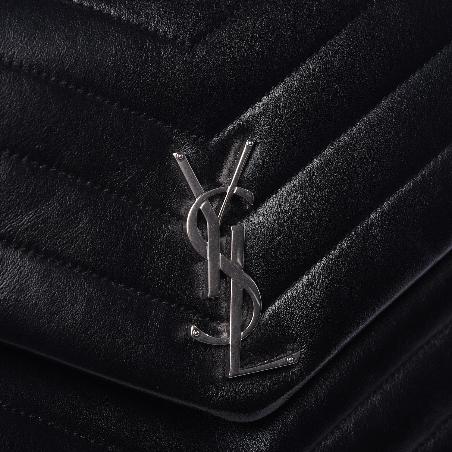 Saint Laurent Calfskin Y Quilted Monogram Medium Loulou Chain Satchel Black 11 of 11