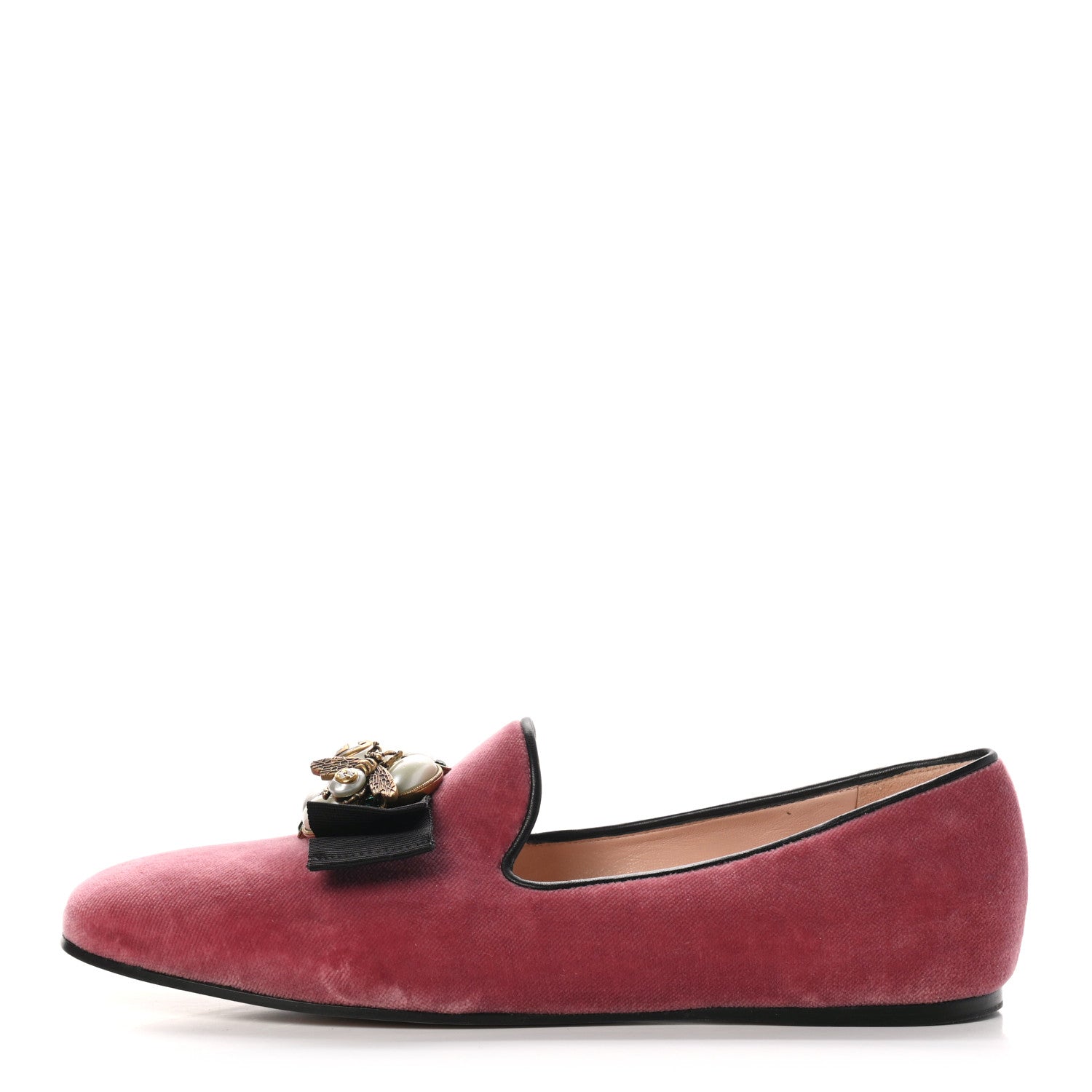 Gucci Velvet Etoile Pearl Embellished Loafers 40 Tibet Red 1 of 9