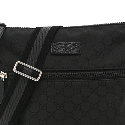 Gucci Nylon Monogram Small Flat Messenger Bag Black 9 of 11