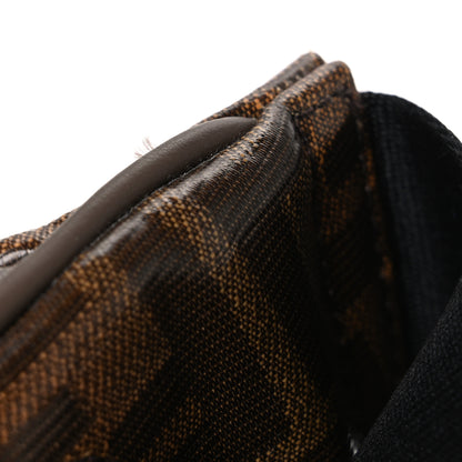 Fendi X FILA Glazed Fabric Vitello Century FF 1974 Mania Belt Bag Mogano Panna Blueberry 10 of 10