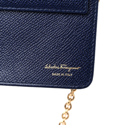 Salvatore Ferragamo Vera Bow Wallet On Chain Blue 7 of 14