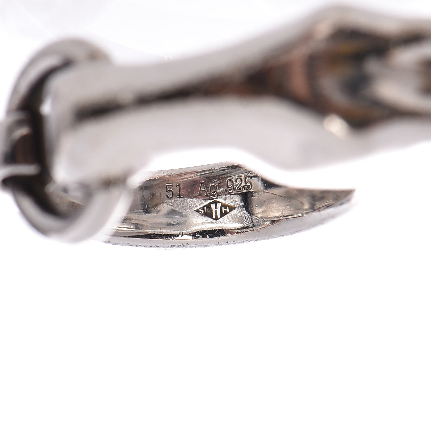 Hermes Sterling Silver Small Galop Ring 51 5.75 5 of 19