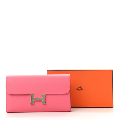 Hermes Epsom Constance Long Wallet Rose Azalee 7 of 7