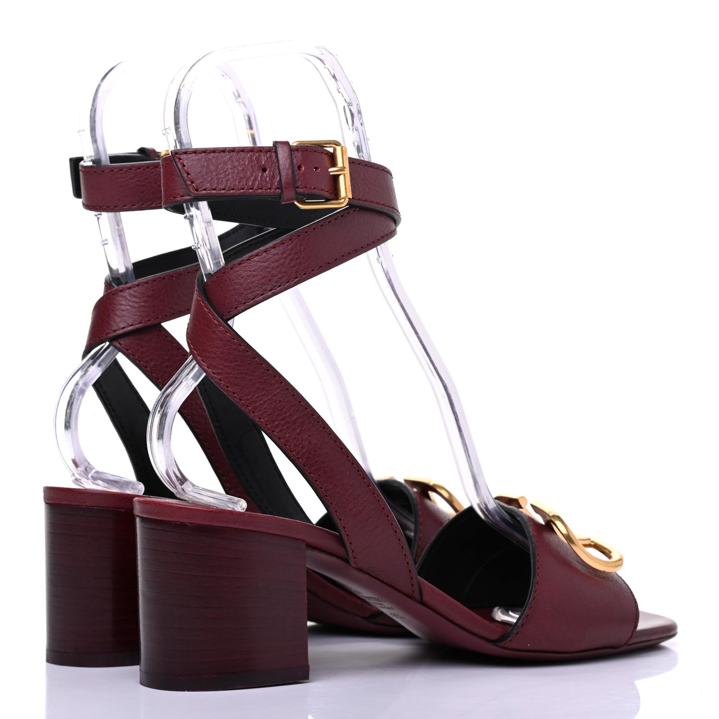 Grainy Cowhide VLogo 60mm Sandals 39.5 Rubin