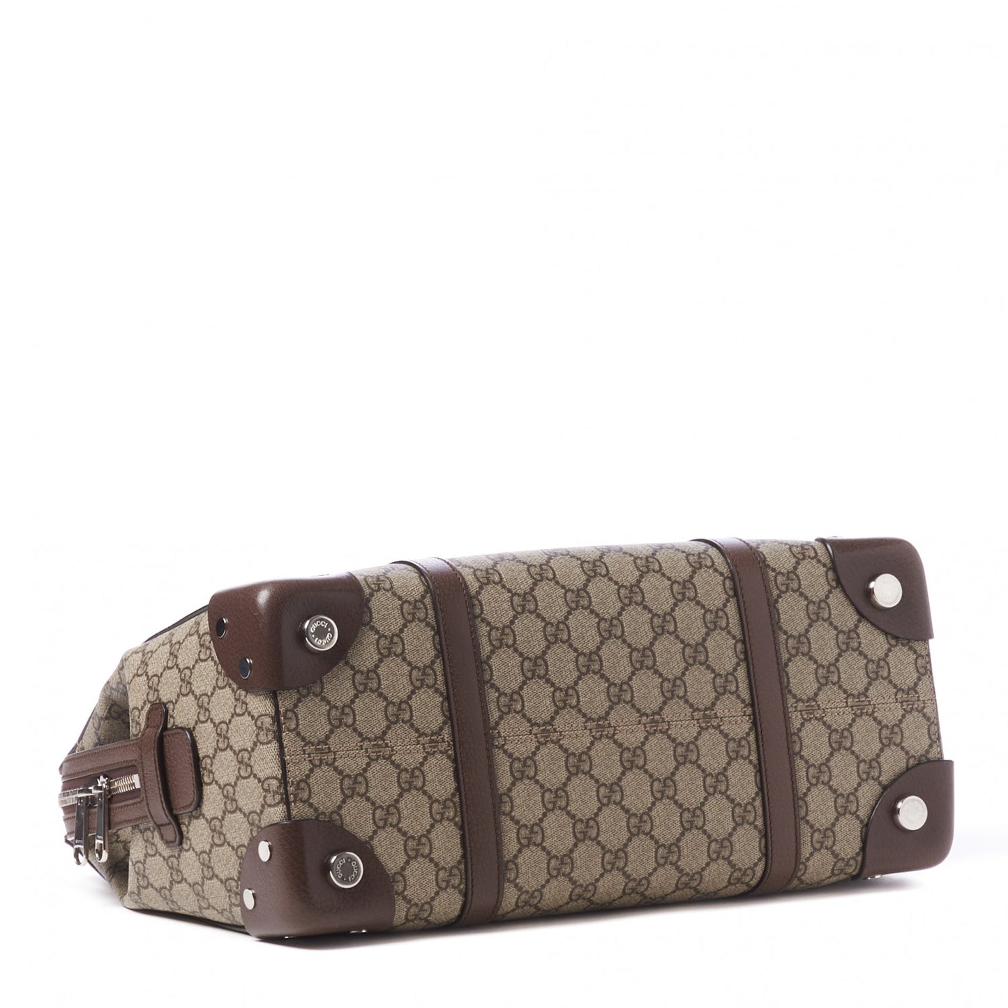GG Supreme Monogram Textured Dollar Calfskin Medium Detail Tote Beige Ebony New Acero
